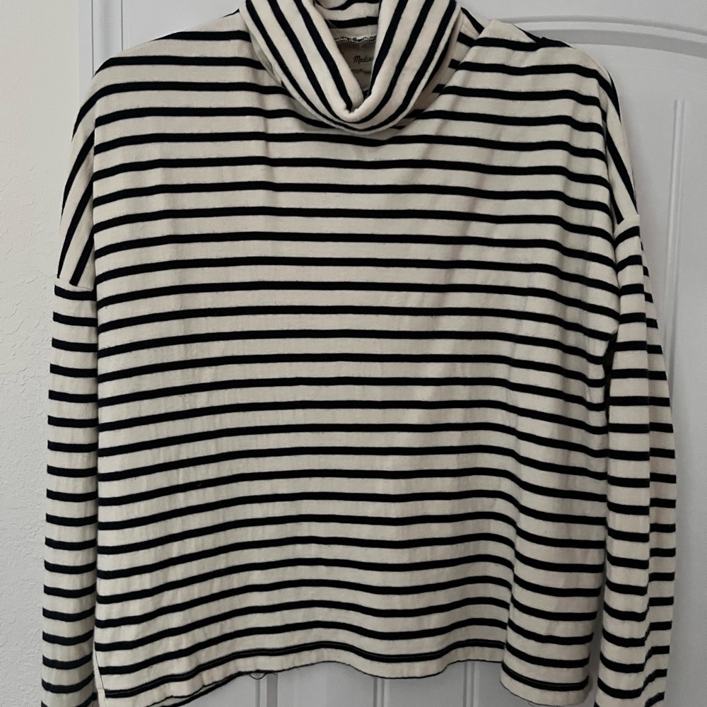 Madewell Striped Boxy Turtleneck